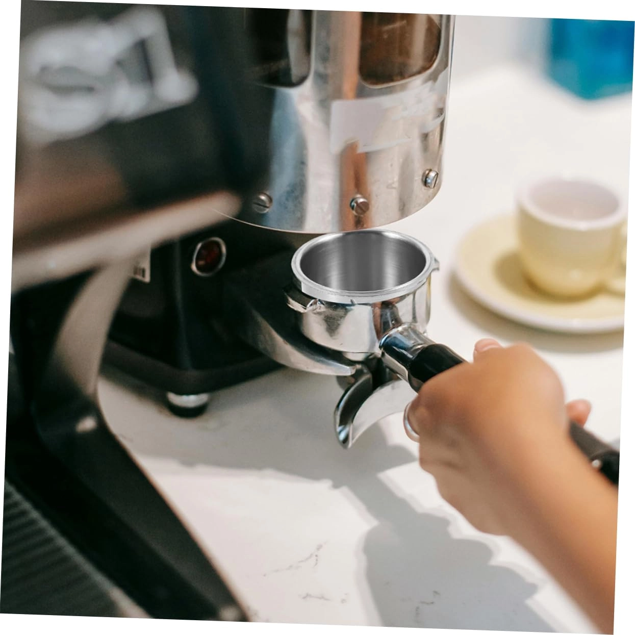 Espresso Dosing Cup - Stainless Steel Silver