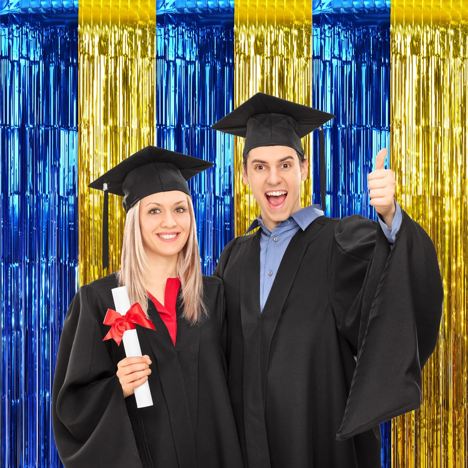 Foil Fringe Curtain - 3 Birthday Graduation Prom Wedding Pack