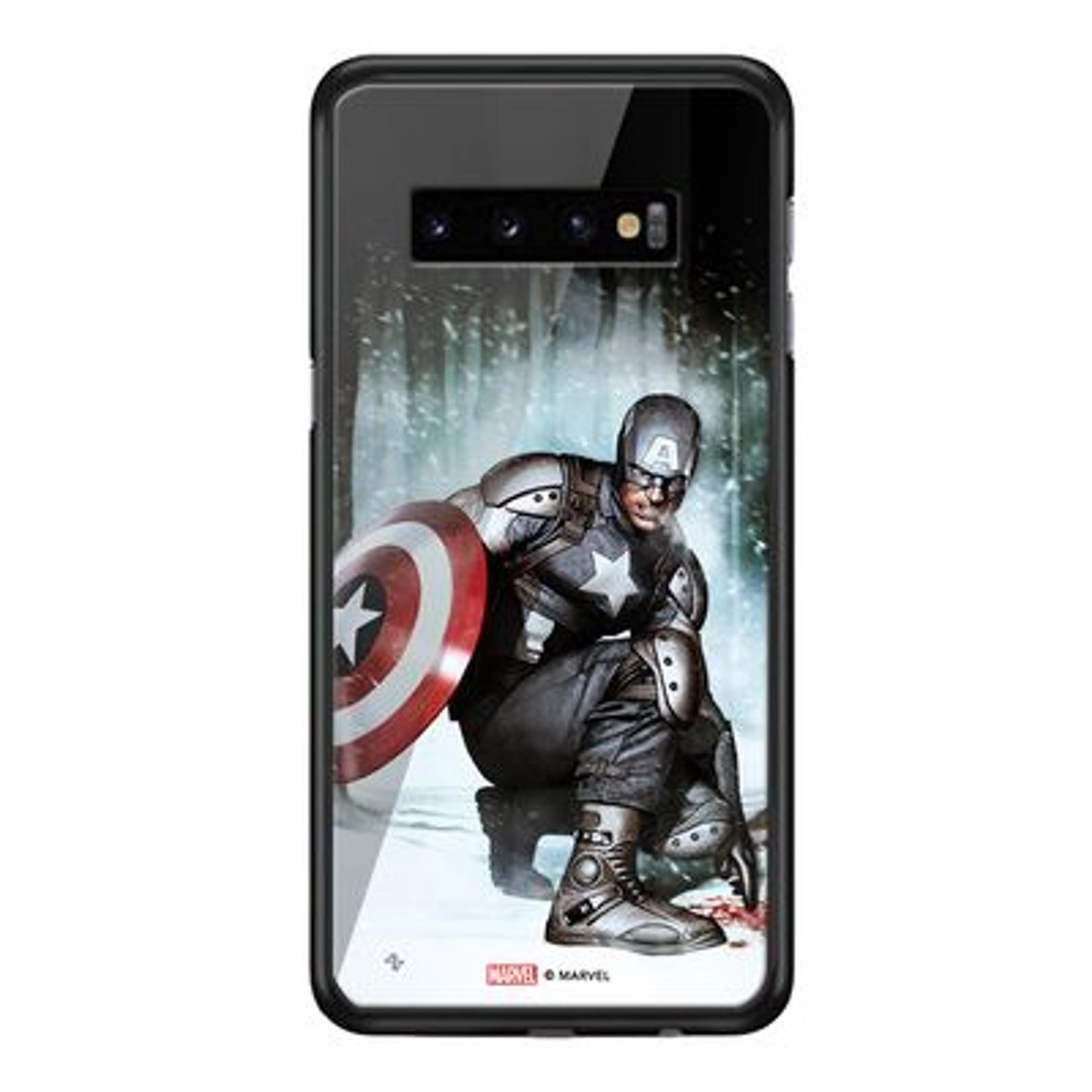Wackylicious Captain America Superhero Landing Back Case for Galaxy S10 Plus