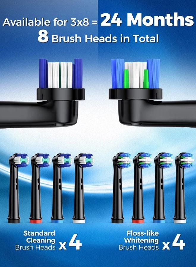 Rotating Electric Toothbrush - 8 Brush Heads 4 Modes 25-Day Battery Life