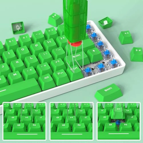 2-in-1 Keycap Switch Puller - 304 Stainless Steel Blue