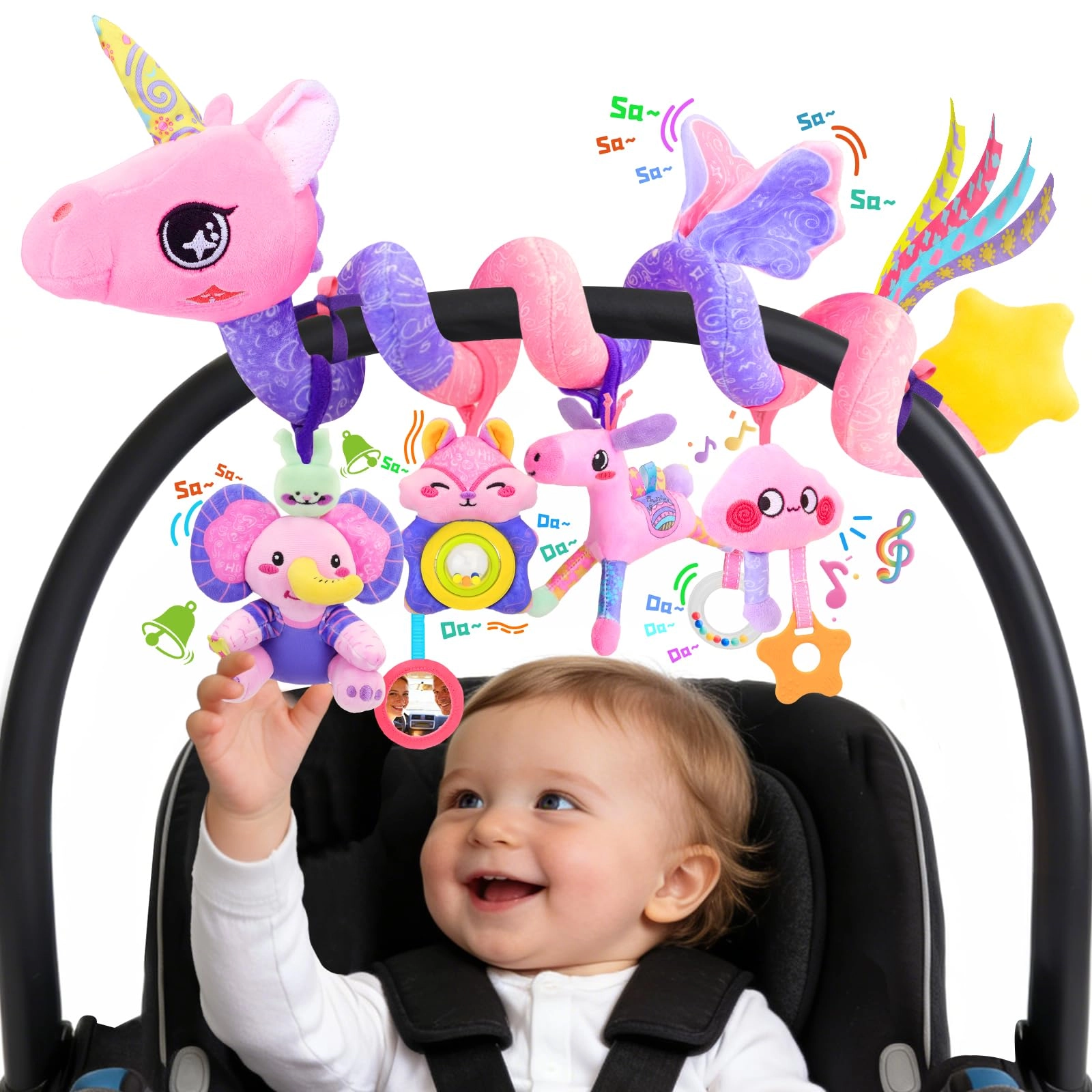 Zendstanding Musical Car Seat Toy - 0 months