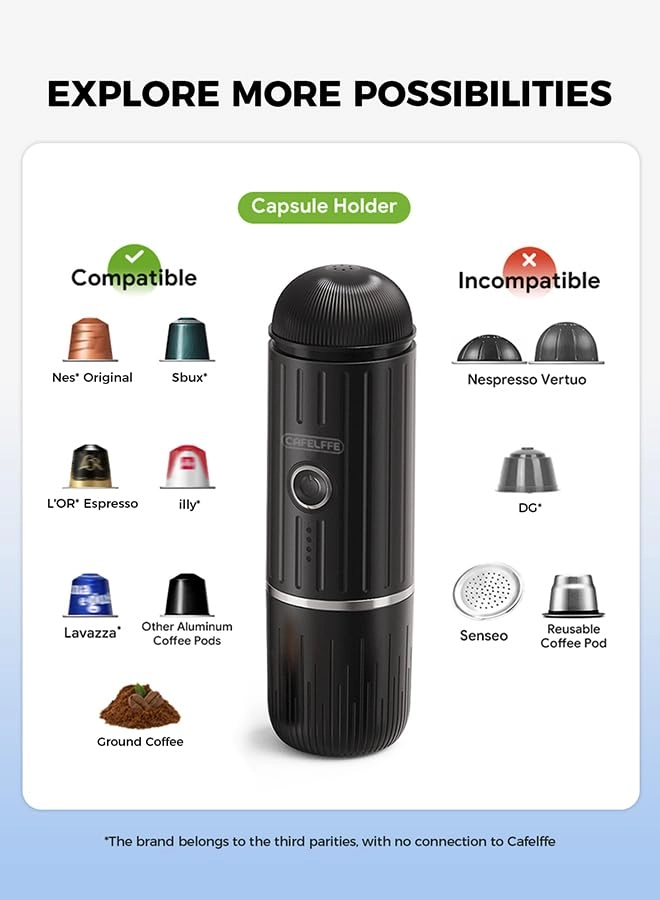 Portable Espresso Maker - 80 ml Capsule Coffee Maker Espresso Maker