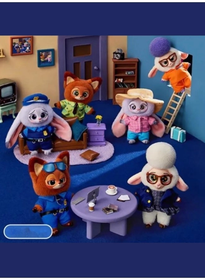 Zootopia Series Blind Box - Pack of 6 Vinyl Plush Pendant Keychain Mystery Pack