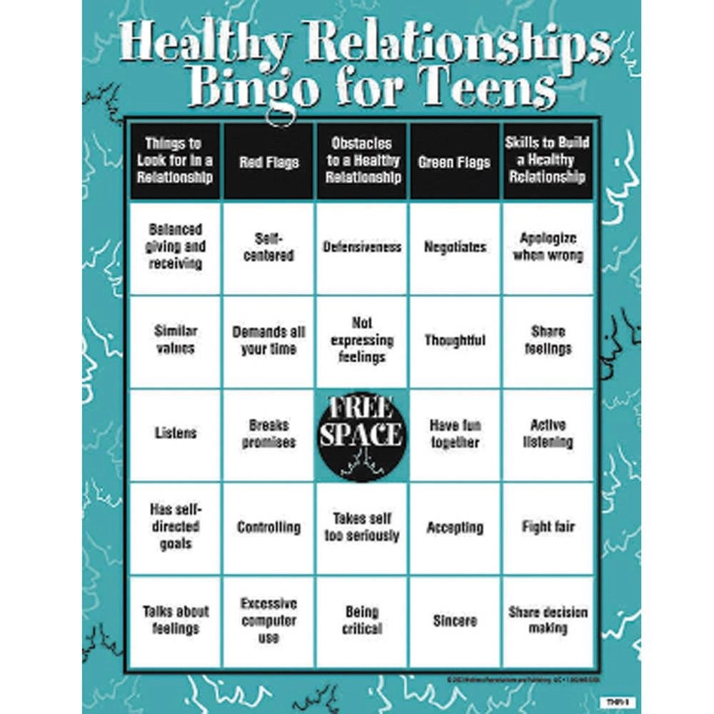 Wellness Reproductions & Publishing Healthy Relationships Bingo - 12-18 16 pieces