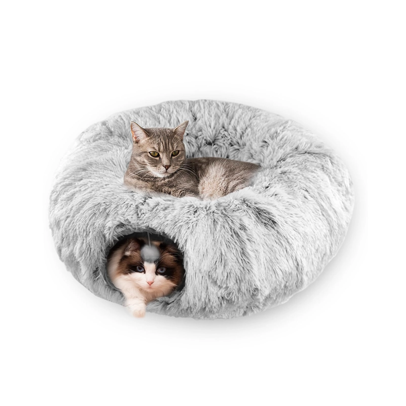 farliney Cat Tunnel Bed - Plush+Drip Moulding Fabric