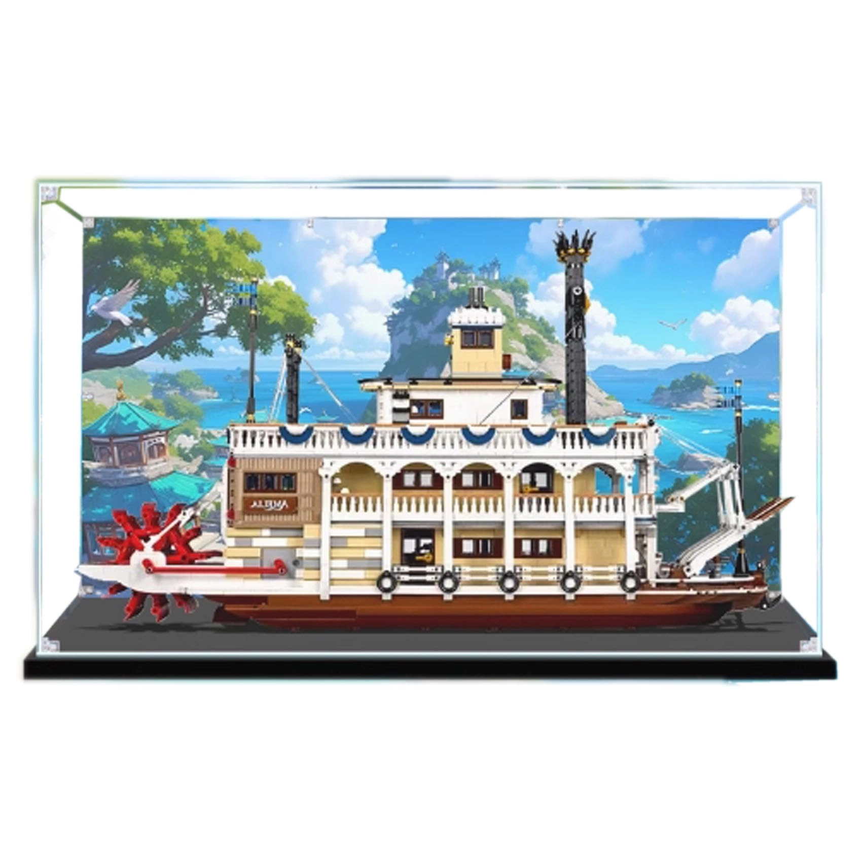 OOHNVJKI Acrylic Display Box for LEGO 21356 Canal Steamer - 3mm thickness