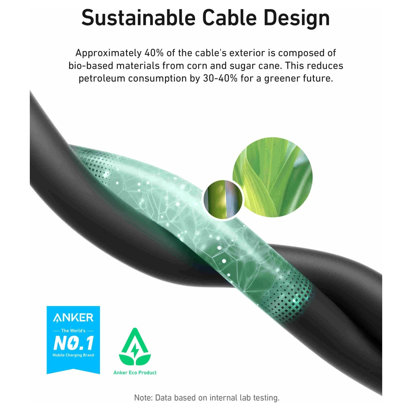 Charge Cable 240W USB-C to USB-C 0.9m Bio-Based