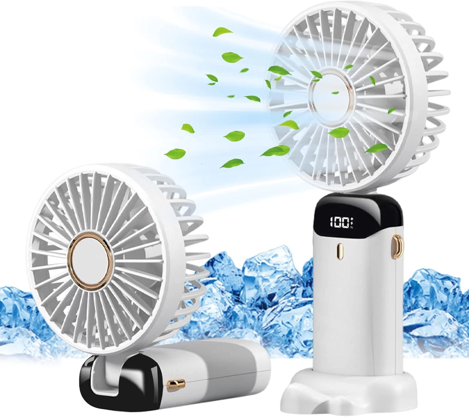 Harzoma USB Rechargeable Portable Fan - 5-Speed Foldable