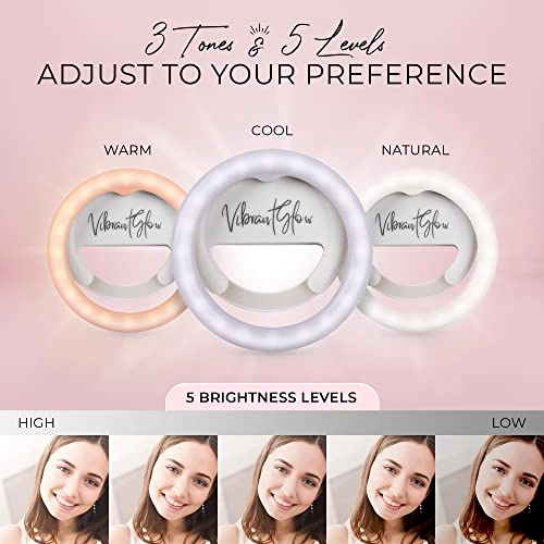 Ring Light Clip On - USB-C Rechargeable 500 mAh 3 Color Modes