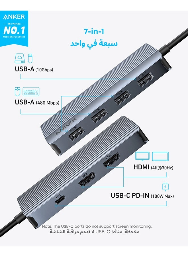 USB-C Hub - 7-in-1 Dual Display