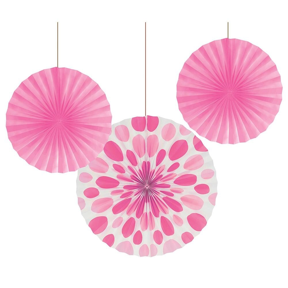 CREATIVE CONVERTING Solid & Polka Dot Paper Fan Packs - 12'' 16''
