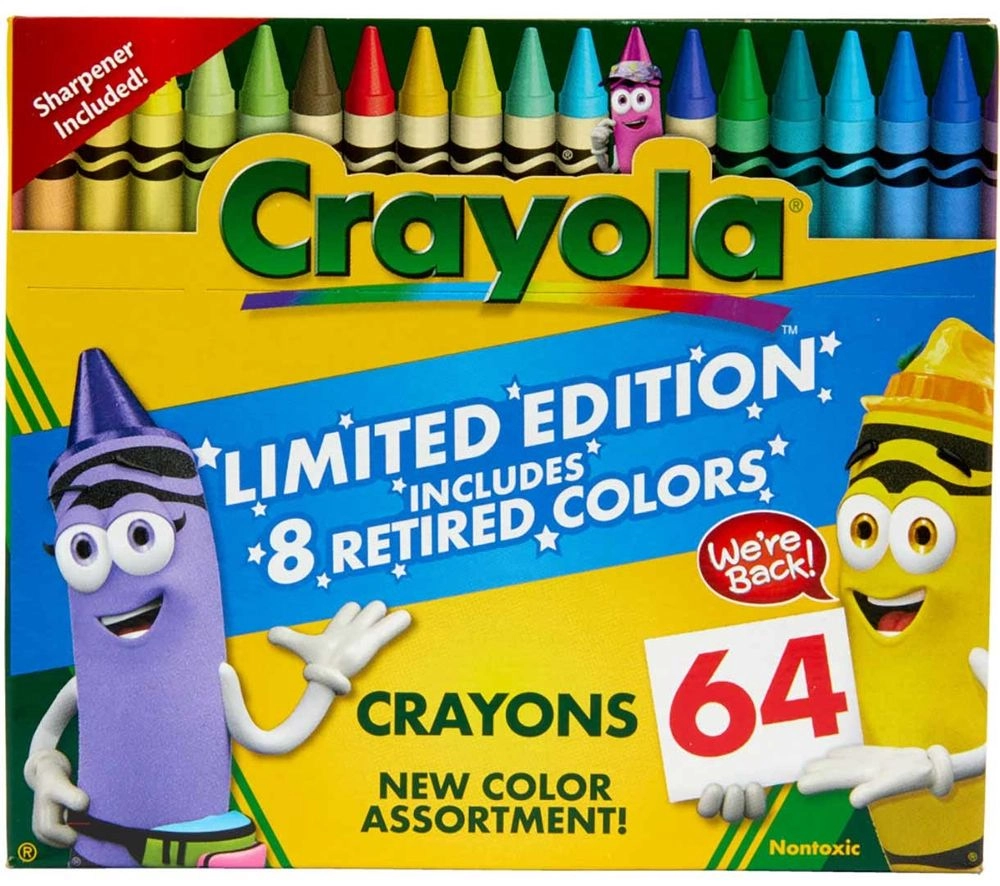 Crayola Classic & Limited Edition Retired Color Crayons - 64 Pcs