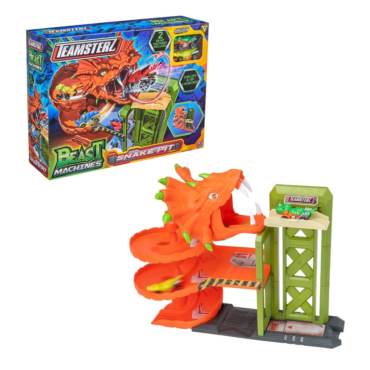 Teamsterz Snake Pit Garage - 2 level + Beast Machines car - 3-inch