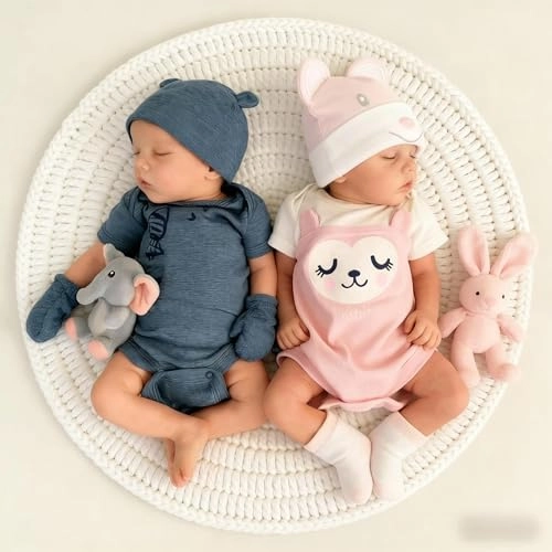 Reborn Baby Doll - 18 inch Silicone Boy and Girl Ages 3+ Bundle