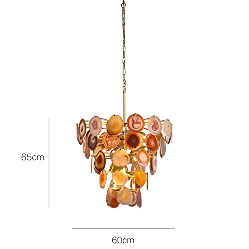 G9 Agate Chandelier - 60cm 18-Light Orange agate stone