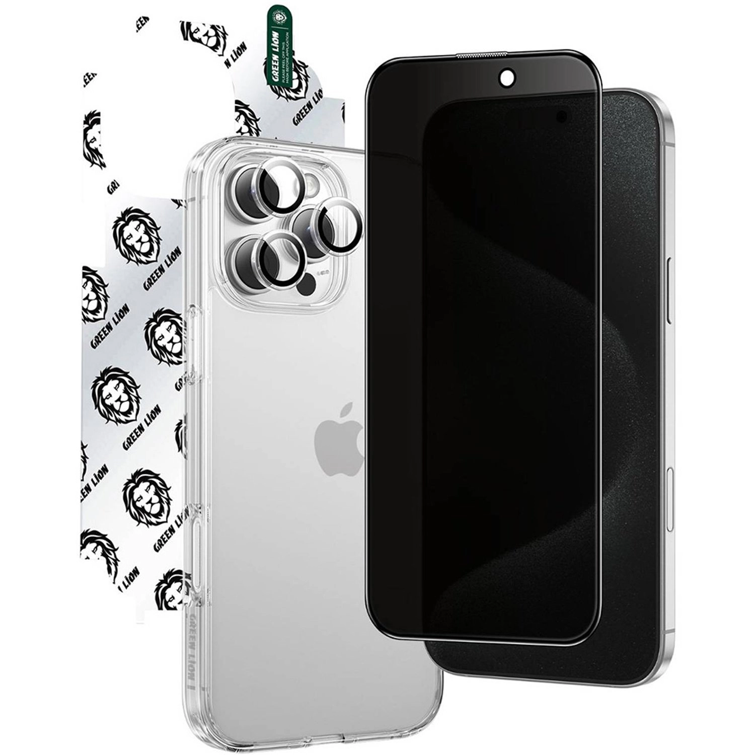 GREEN LION 4-in-1 Privacy Defender Pack - Black iPhone 16 Pro Max