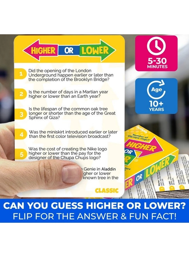 Higher or Lower Trivia Cards