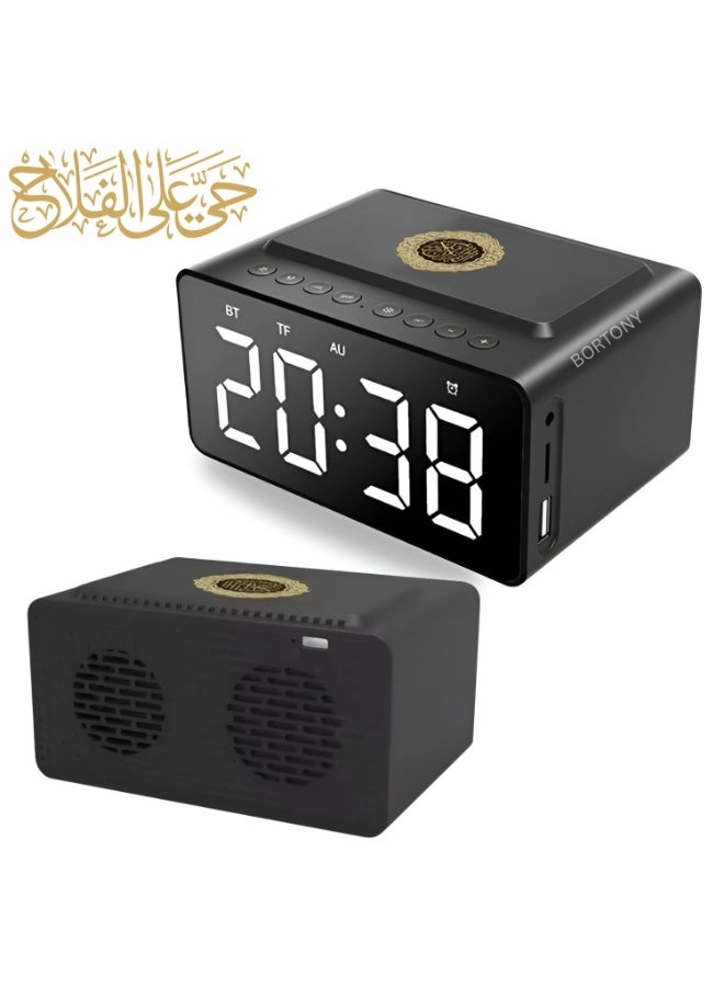 Digital Azan Clock Quran Speaker - Portable Bluetooth Remote and App Control