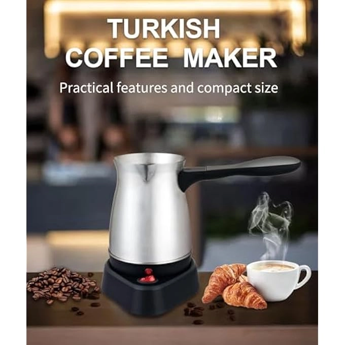 Electric Turkish Coffee Maker - 500ml Portable Even Heating