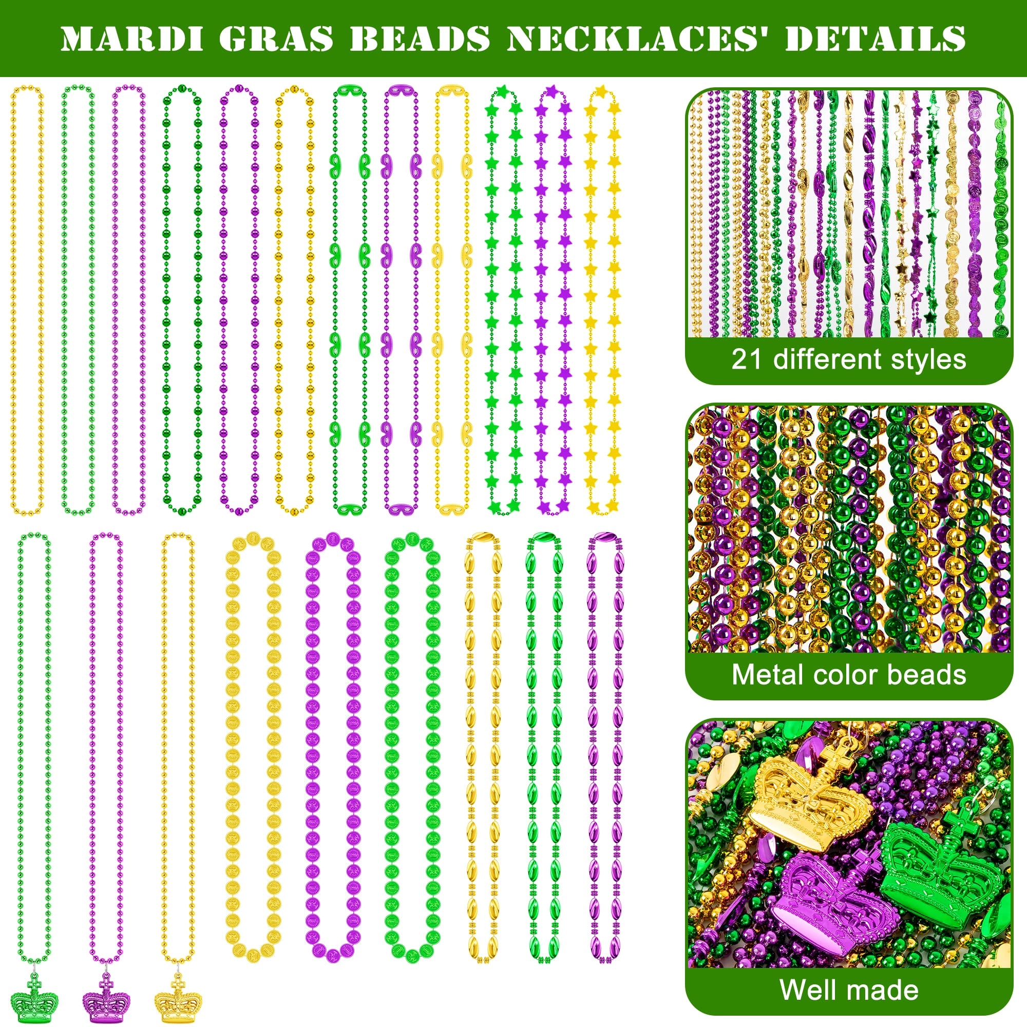 Mardi Gras Beads - 72PCS