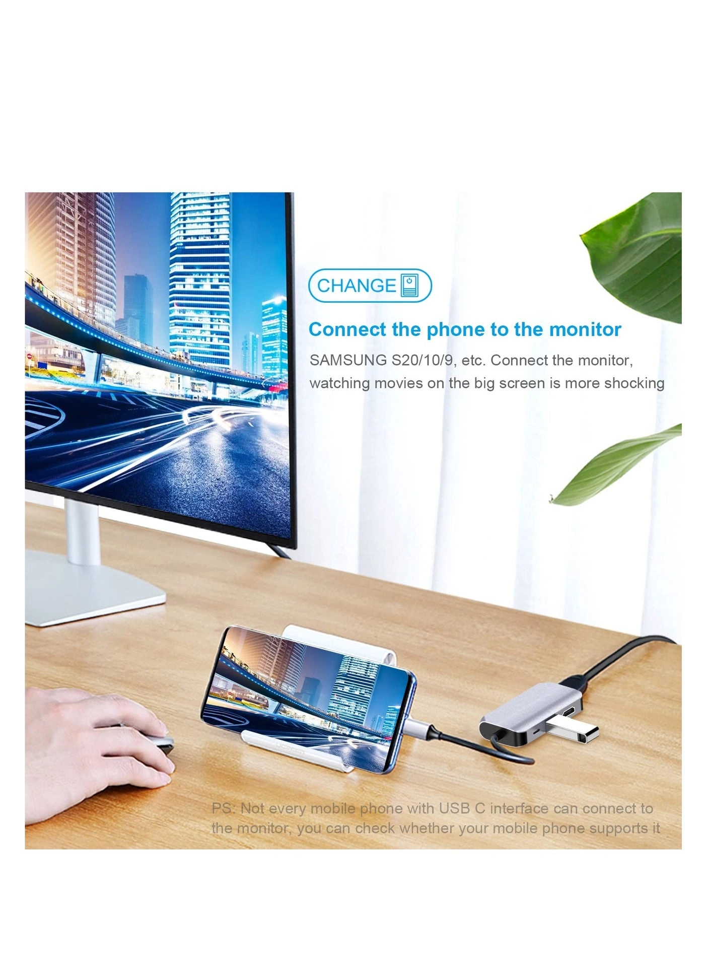 USB C to HDMI VGA Adapter - USB 3.0 4K@30Hz