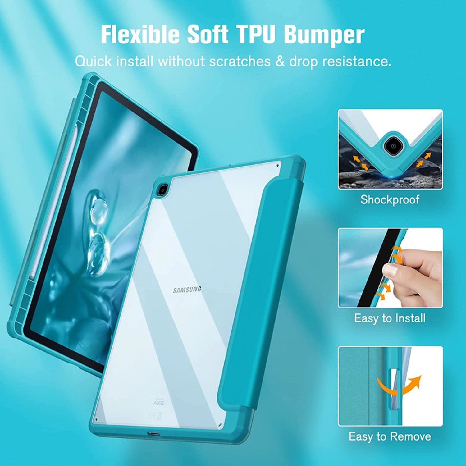 Magnetic Case with Screen Protector for Samsung Galaxy Tab S6 Lite 10.4-inch