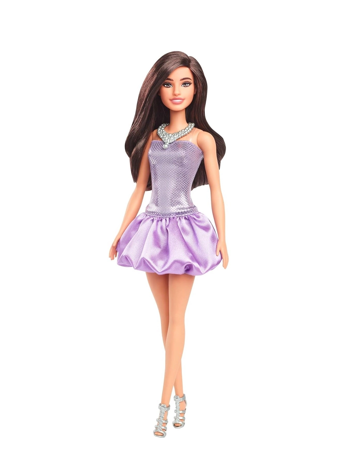 Barbie Fashionistas - 30 cm Brown Hair Purple Bubble Dress Ages 3+