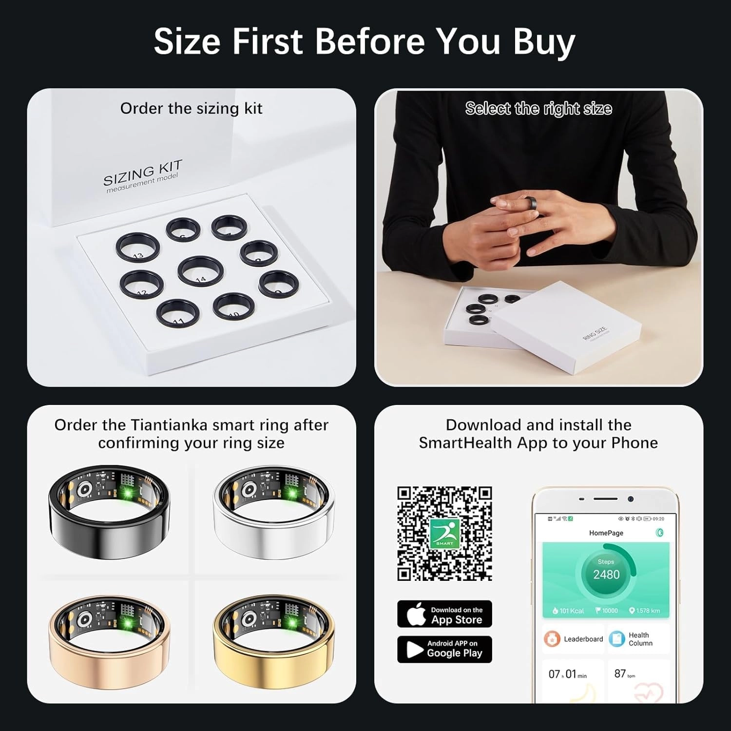 Smart Ring - IP68 Silver