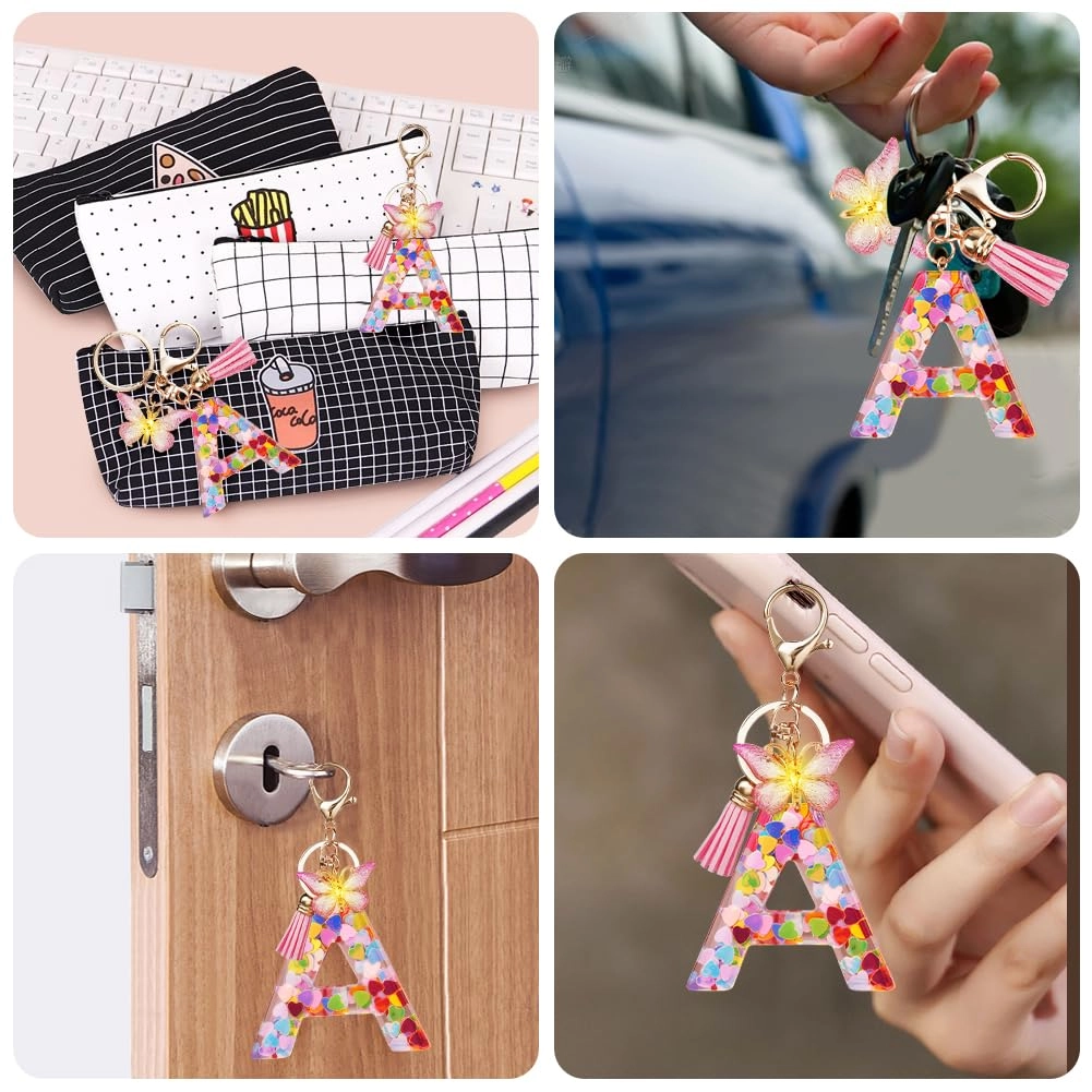 Initial Letter Keychain - Butterfly
