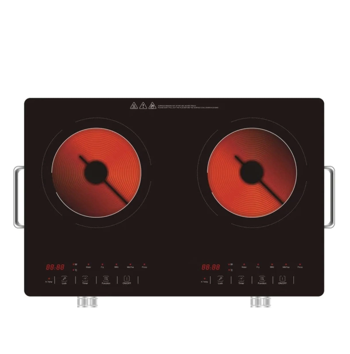 Vantix Double Burner Infrared Cooker - Ceramic hob