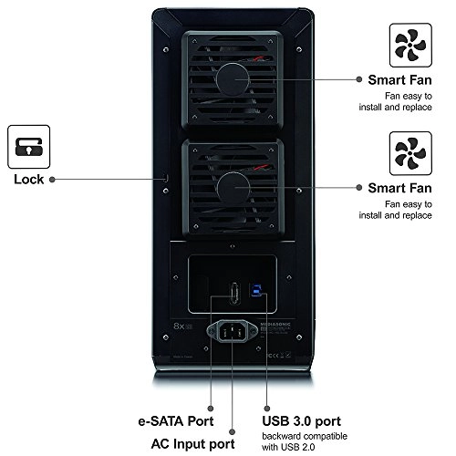 8 Bay 3.5" SATA Hard Drive Enclosure - USB 3.0 eSATA