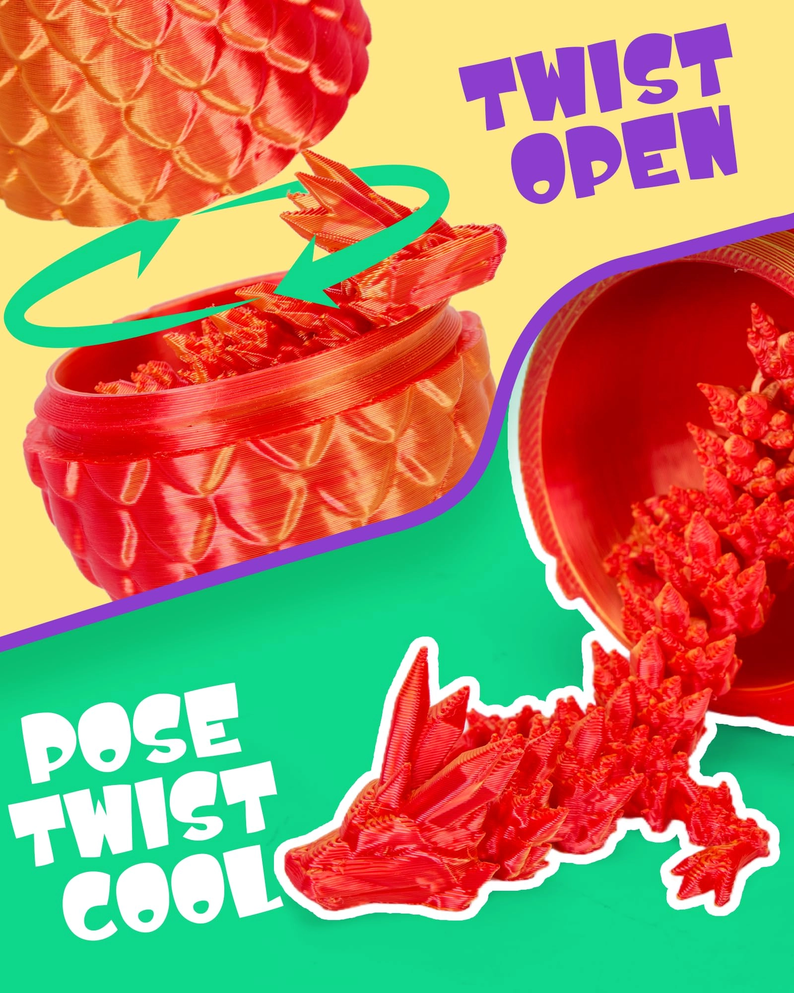 3D Printed Dragon - 4PCS Pack