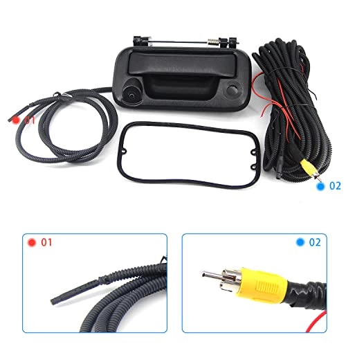 Rear View Backup Tailgate Handle and Reverse Parking Camera - starlight night vision RCA