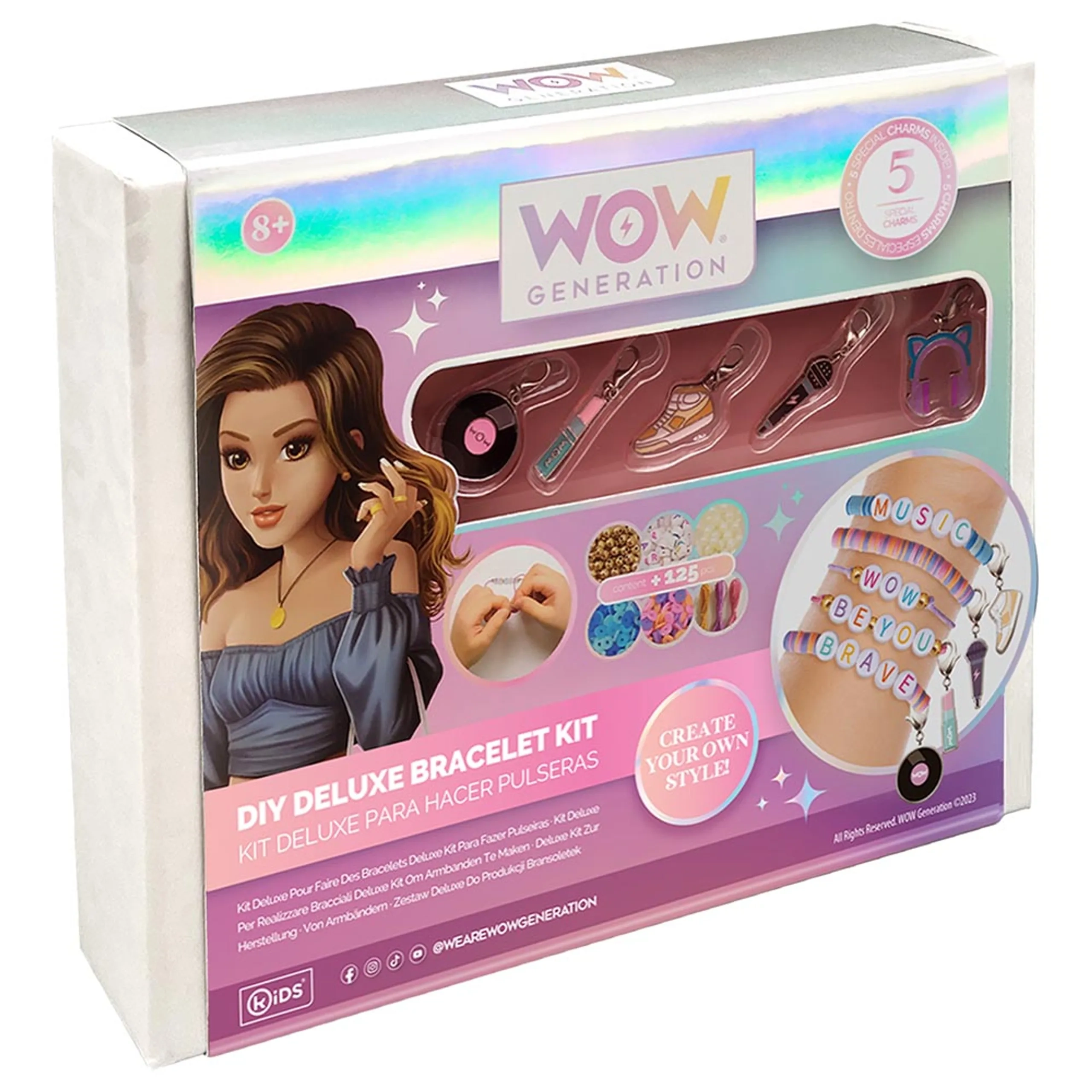 Deluxe DIY Kit - 5 Metal Charms Multi Colour