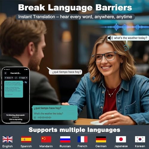 AI Smart Glasses - Bluetooth translation Color-Change Lens Music Playback