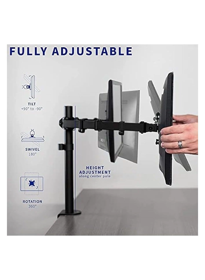 Dual LCD Monitor Desk Mount Stand - 2 27in