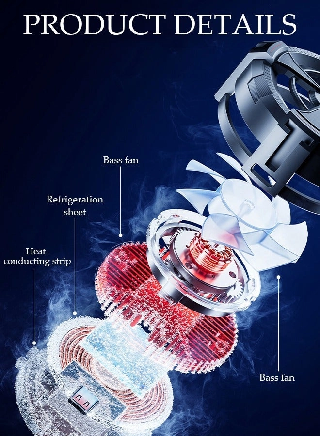 Magnetic Semi-Conductor Cooling Chip - Fast Phone Cooling RGB Lights Universal Clamp