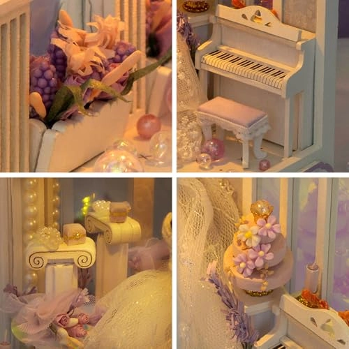 Miniature Villa Dollhouse - Wood DIY LED