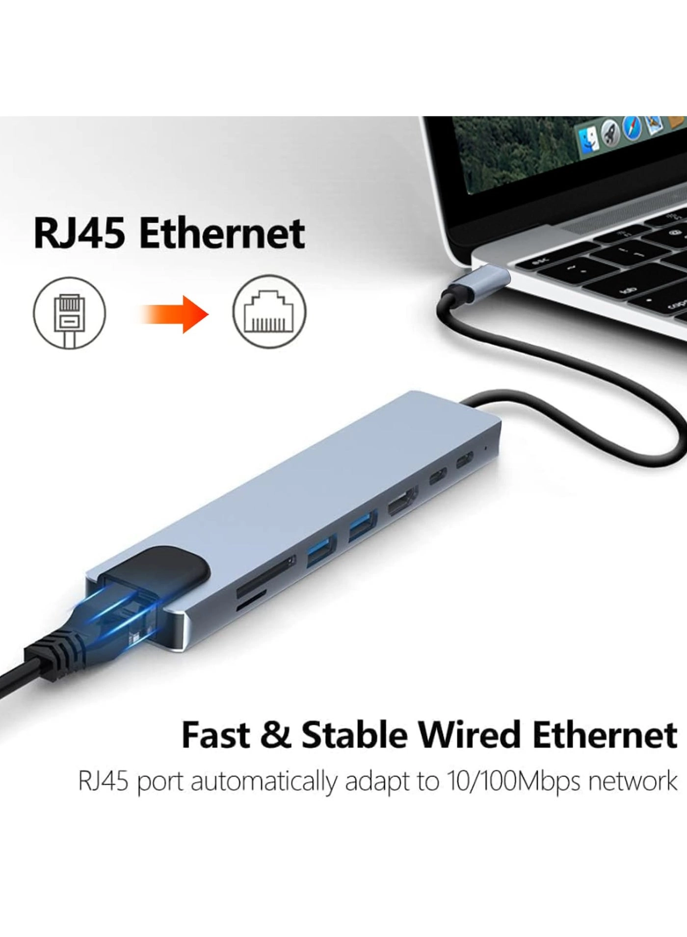 USB C Hub - Type C Compatible with Mac Book Pro XPS and More Type C Devices