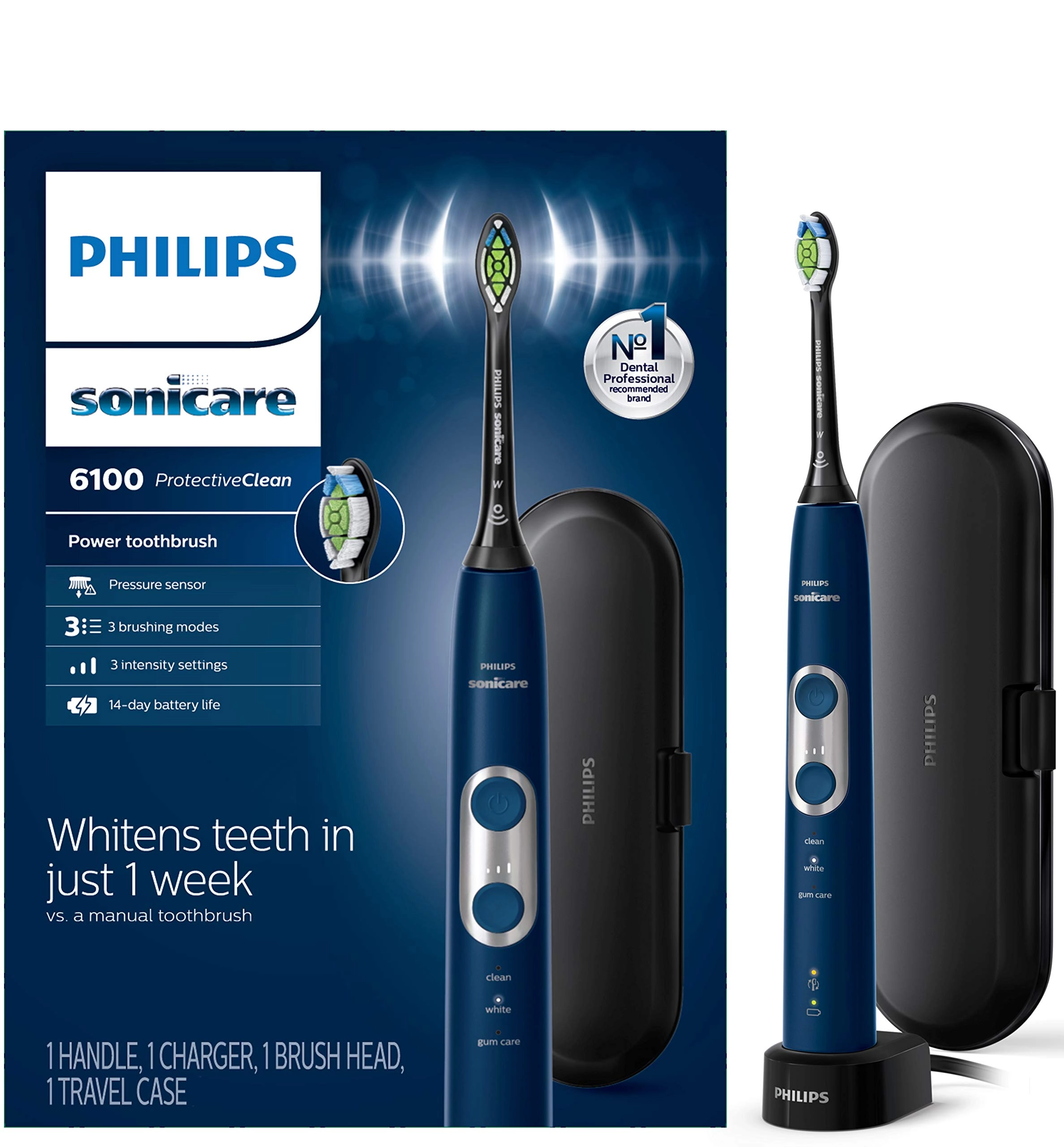 Philips Oral Healthcare ProtectiveClean 6100 - Rechargeable Navy Blue
