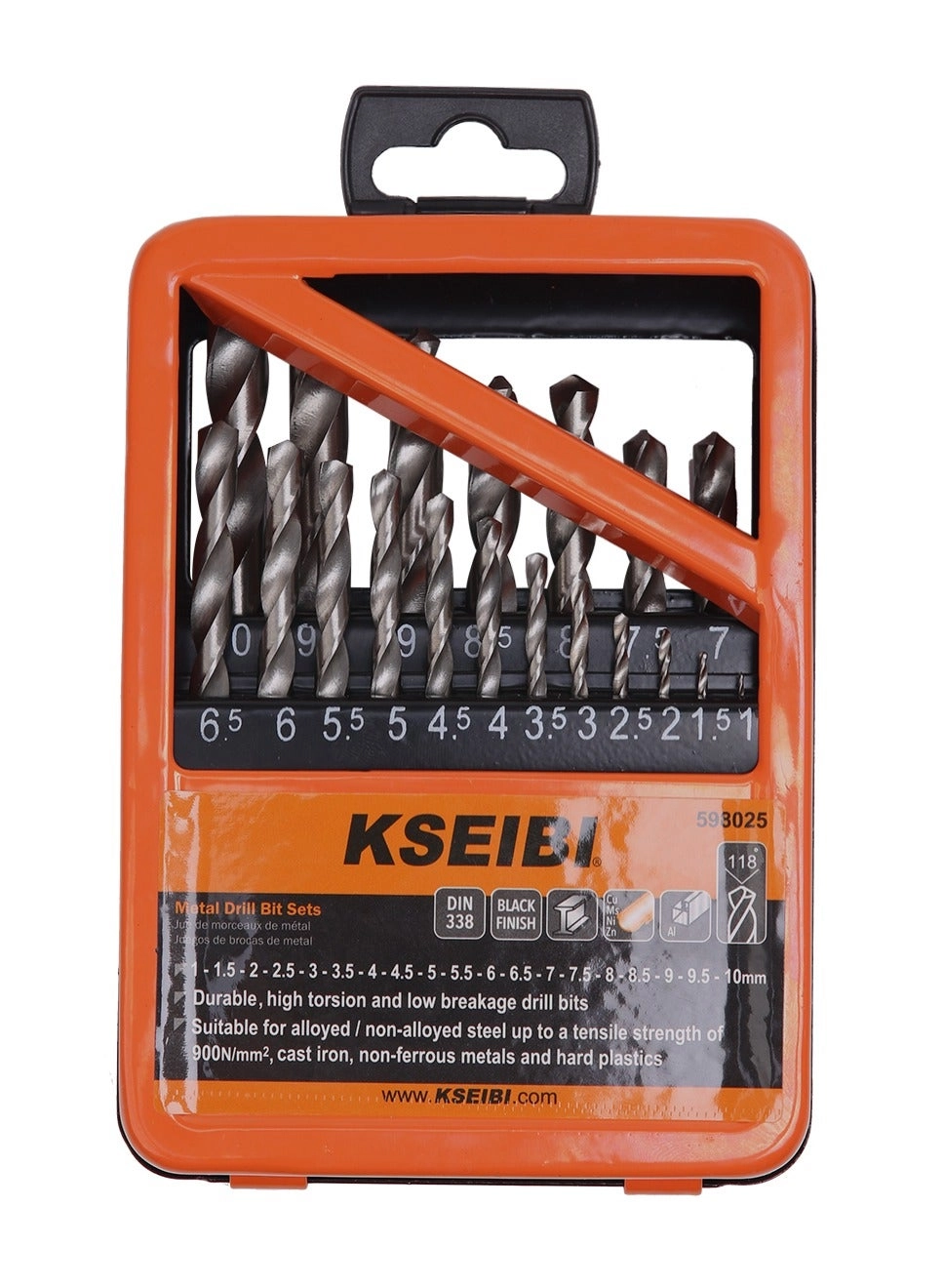 METAL DRILL BITS SET - Steel 19-PC 1-10mm