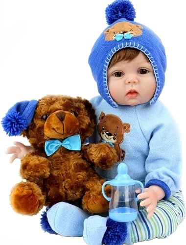 Reborn Baby Doll - 22 Inch Vinyl Boy Teddy Theme Ages 3+
