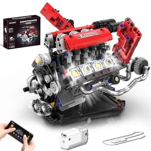 Mini V8 Engine Building Kit - 660 PCS App-Controlled