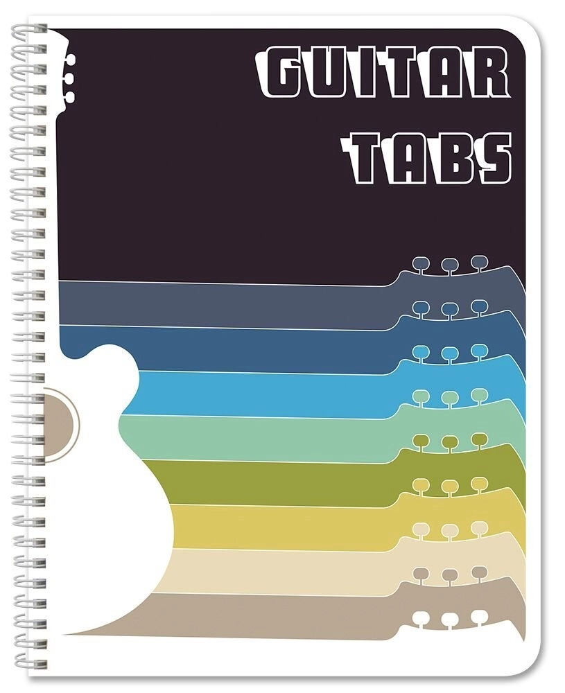 BookFactory Guitar Tablature Notebook 8 1/2 x 11 Spiral - Lined 120 Pages