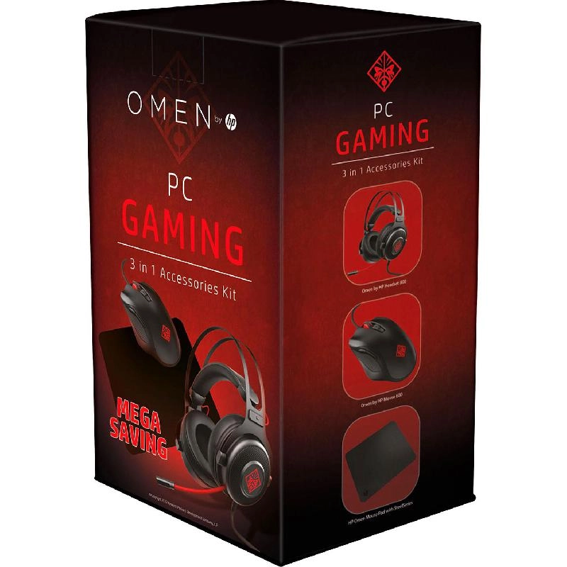 OMEN 600 Mouse - Wired + 800 Headset - Wired + Mouse Pad - Wired