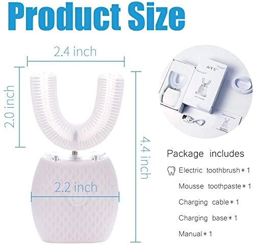 Ultrasonic Toothbrush - 360° Ultrasonic Wireless Charging White