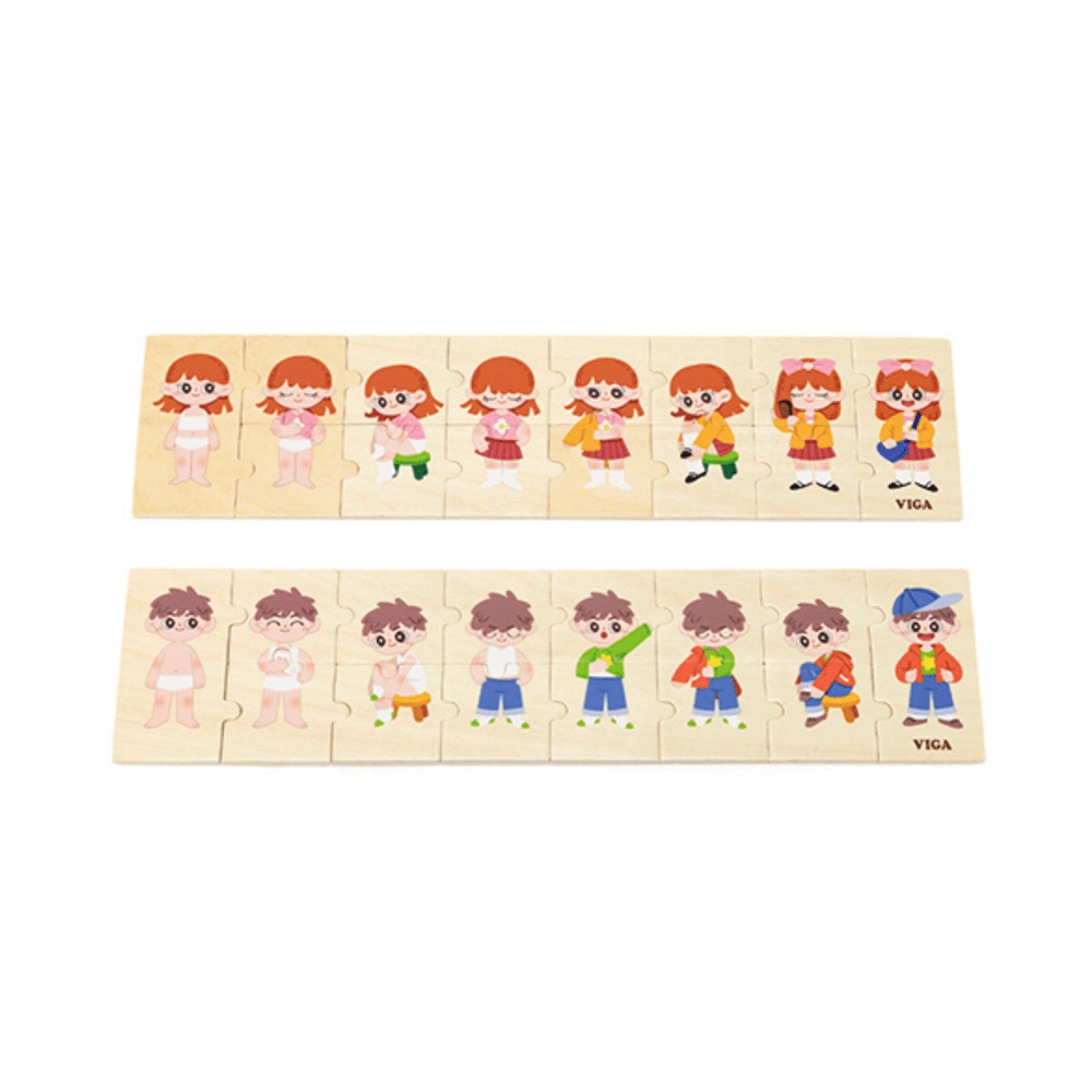 Getting Dressed Sequence Wooden Puzzle (SW-44649) - 28 pcs