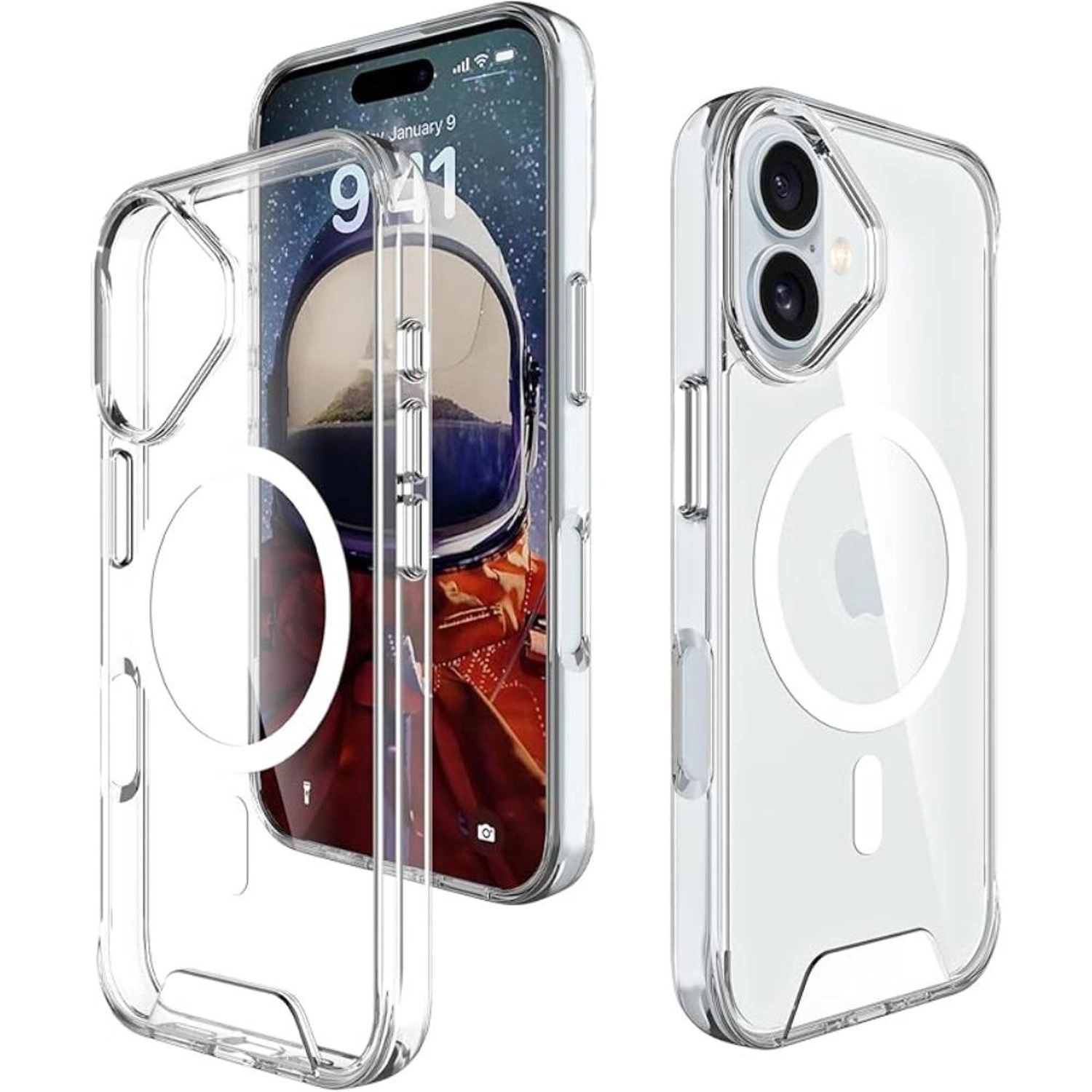 glassology MagSafe Clear Case - Thermoplastic Polyurethane, Tempered Glass Case Screen Protector for iPhone 16