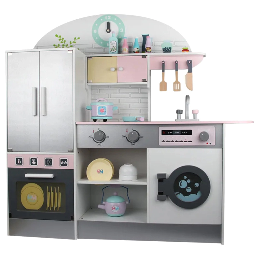 Little Angel Kids Wooden Japanese Kitchen Toy Role Playset - Suitable for 3 years & above 102.5 x 105 x 30 cm (GF-MSN19033)
